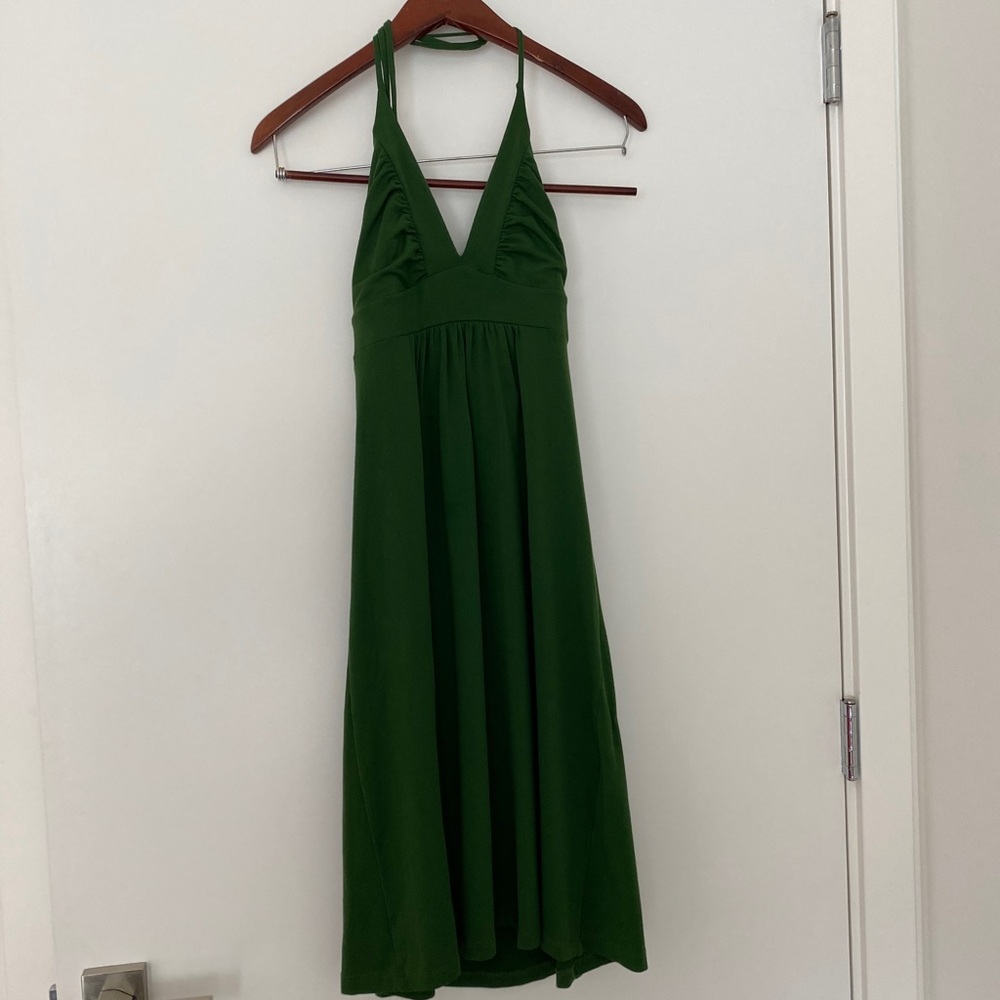 Green thick jersey strappy dress